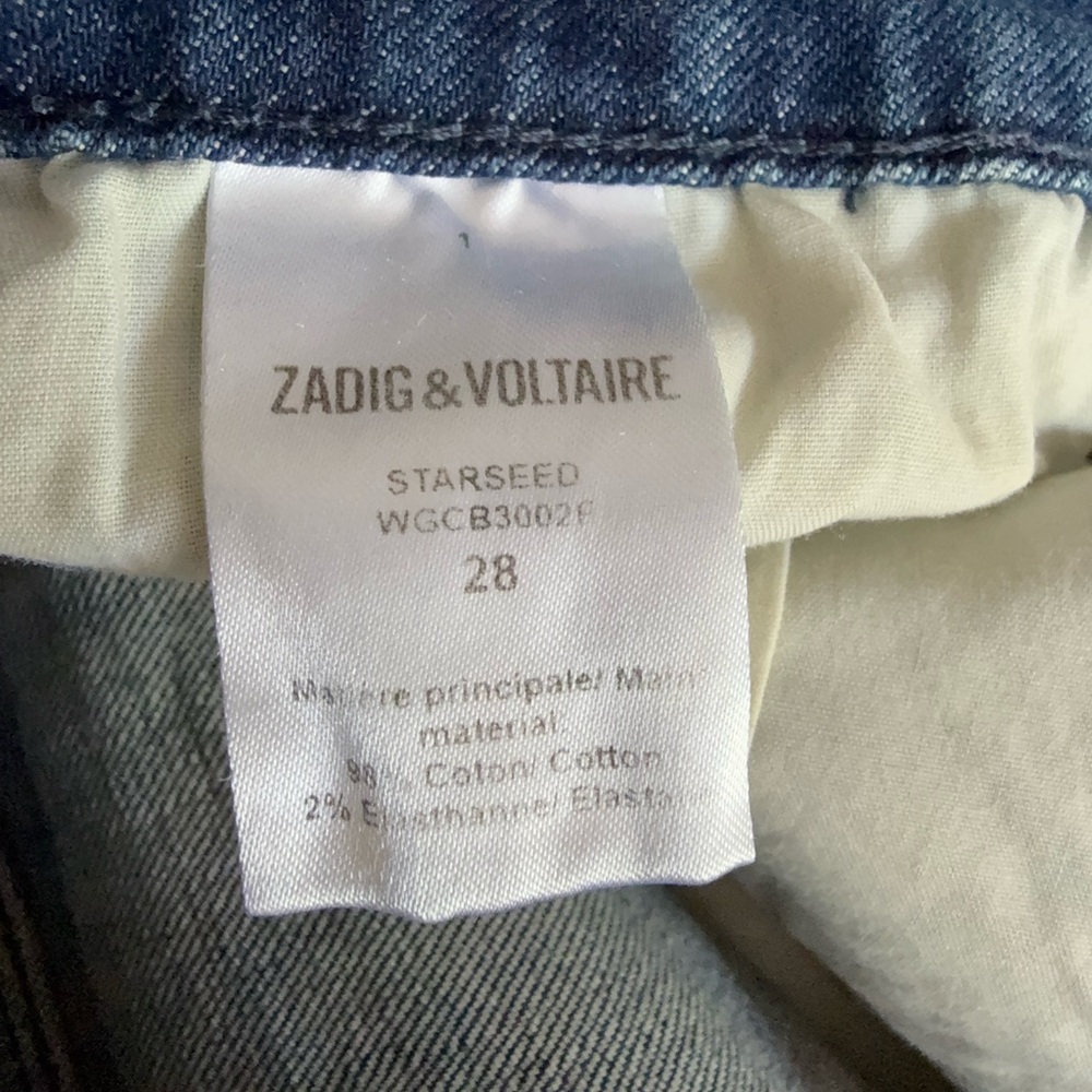 Zadig & Voltaire Starseed Embroidered Crystal Straight Ankle Jean 28 - Picture 6 of 7